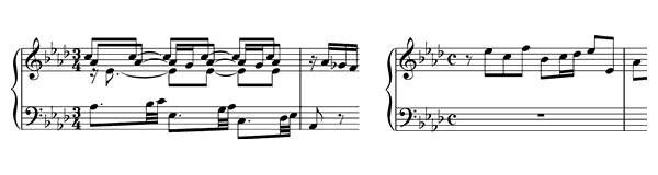 Prelude & Fugue 17 BWV 886  in A-flat Major by Bach piano sheet music