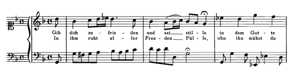 Chorale: Gib dich zufrieden und sei stille   BWV 511–512  in G Minor by Bach piano sheet music