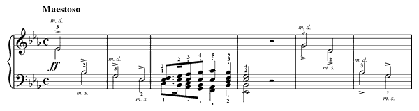 National Song Op. 12 No. 8  in E-flat Major by Grieg piano sheet music
